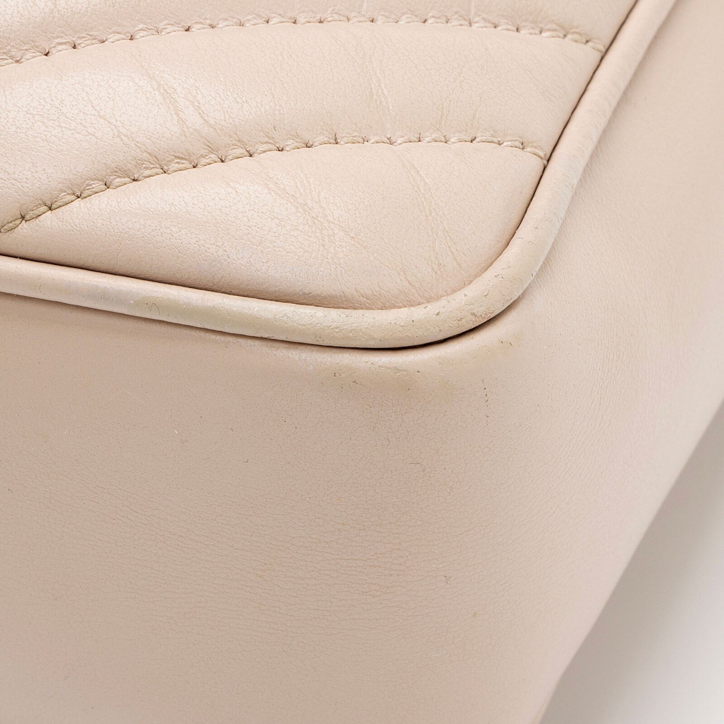 SAINT LAURENT Calfskin Matelasse Monogram Lou Camera Bag Crema Soft