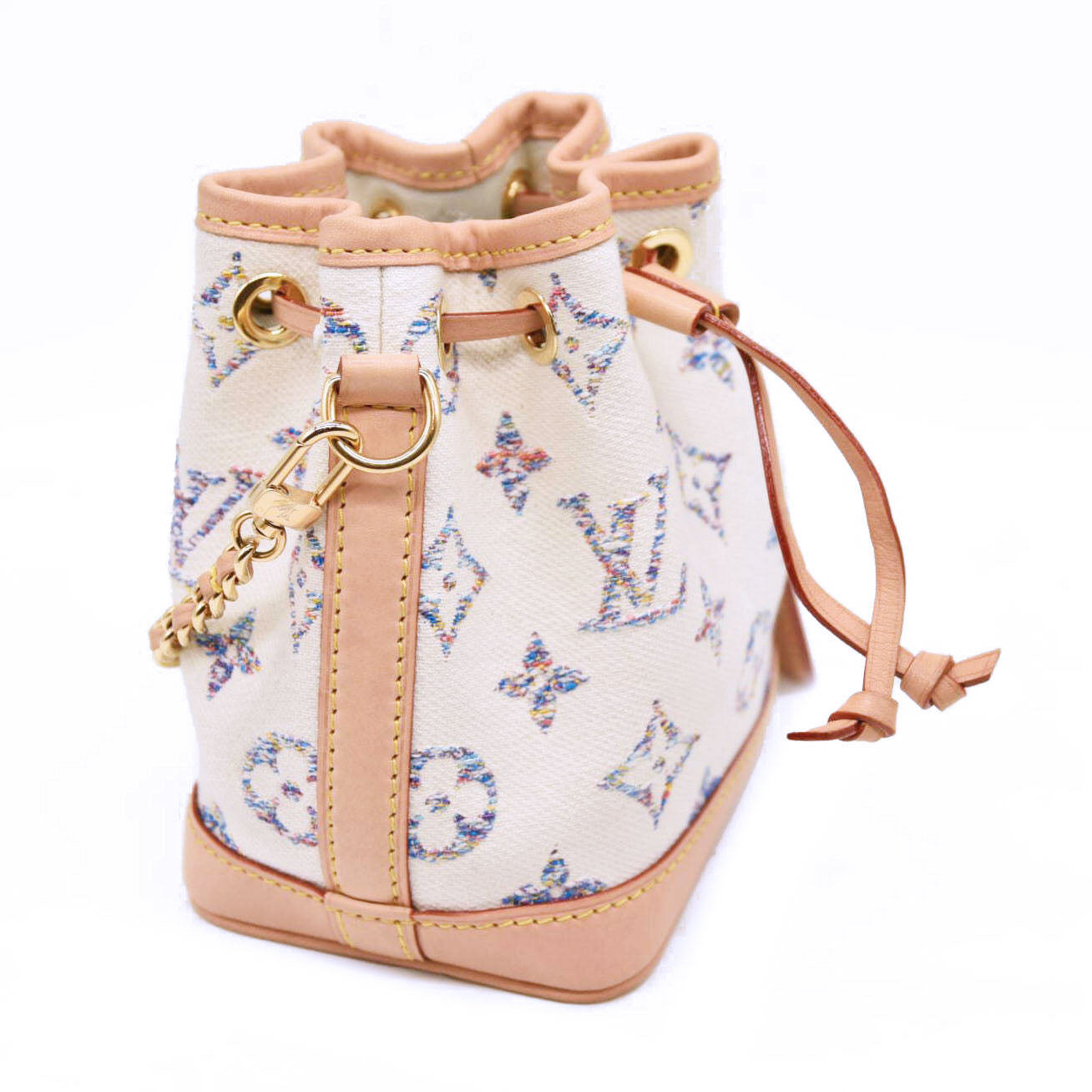 Louis Vuitton Monogram Jacquard -Tweed Nano Noé Multicolor White