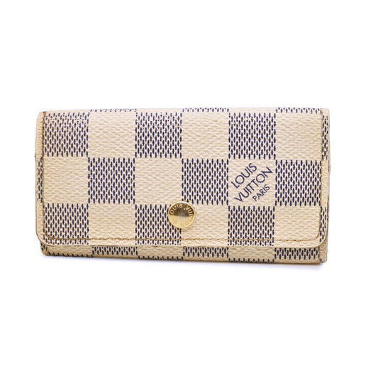 Louis Vuitton Damier Azur Multicles 4 Ring Key Case White CT3078