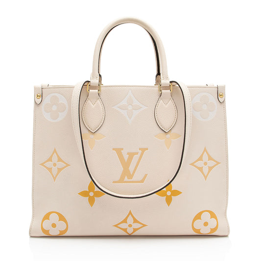 LOUIS VUITTON Empreinte Monogram Giant By The Pool Onthego MM Cream Saffron