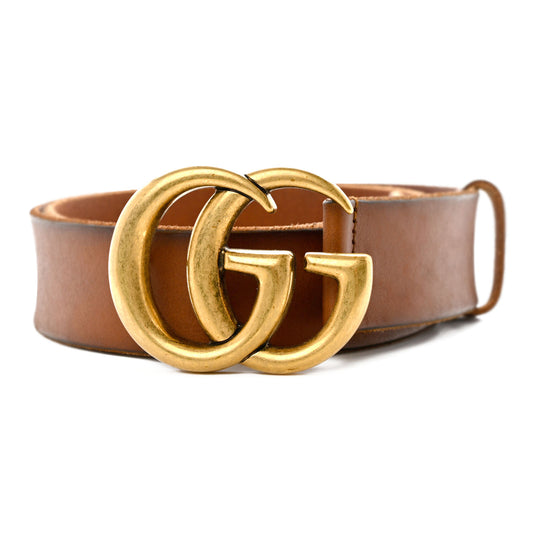 GUCCI Faded Calfskin Double G 40mm Belt 85 34 Cuir