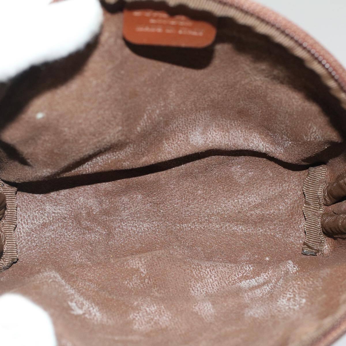 BURBERRY Nova Check Pouch PVC Leather Beige