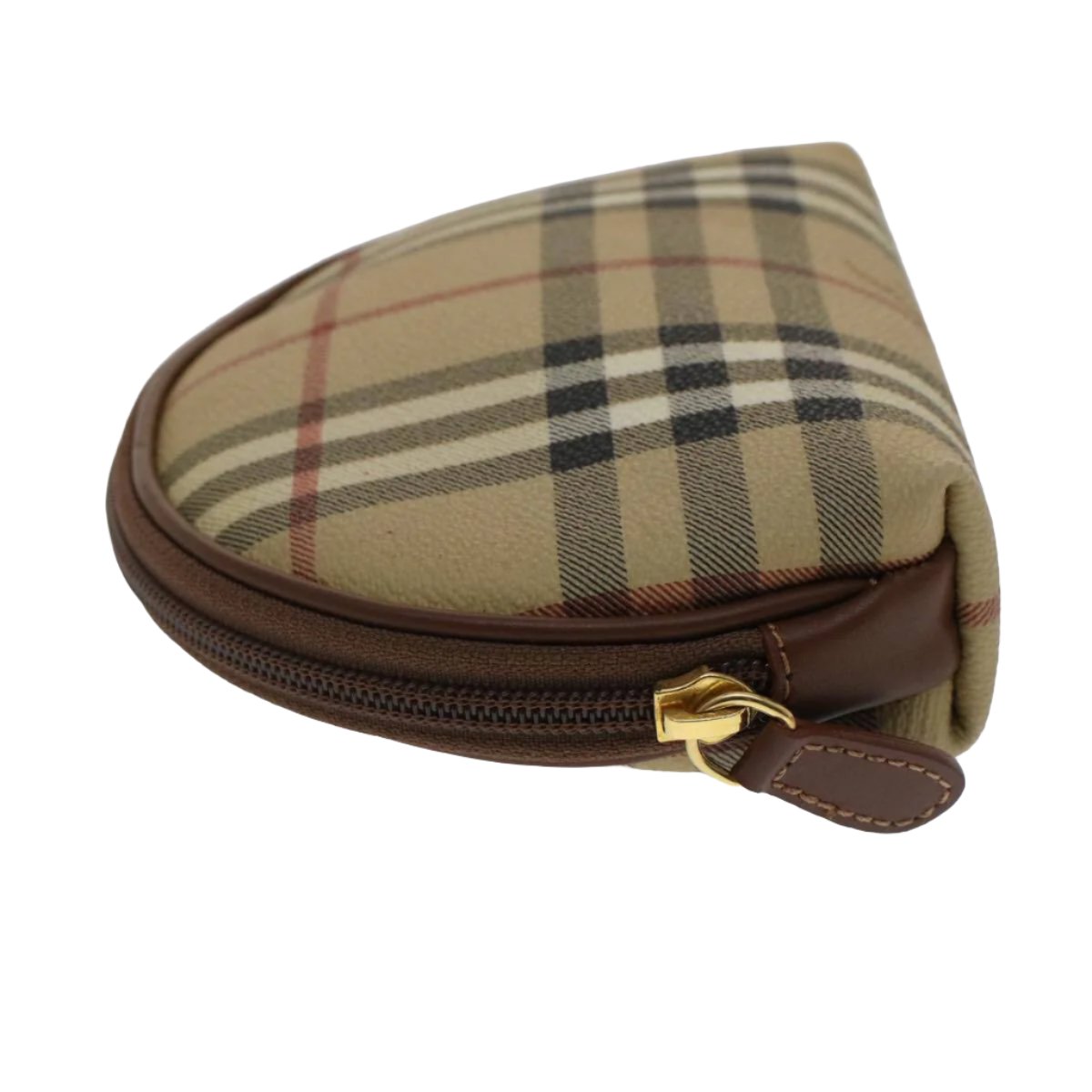 BURBERRY Nova Check Pouch PVC Leather Beige