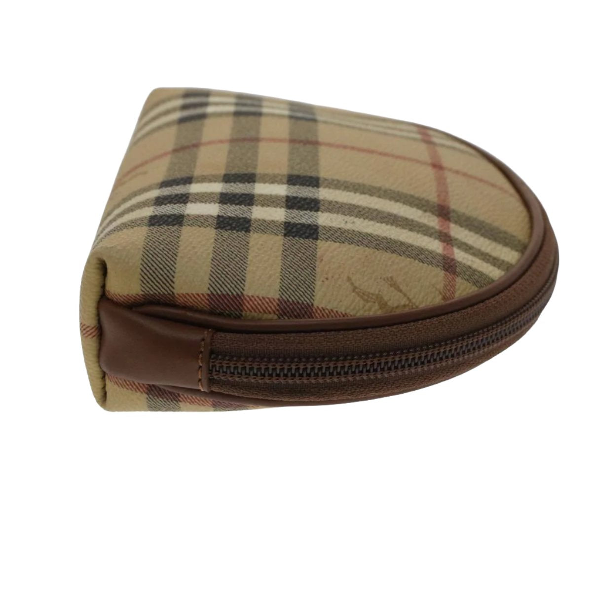 BURBERRY Nova Check Pouch PVC Leather Beige