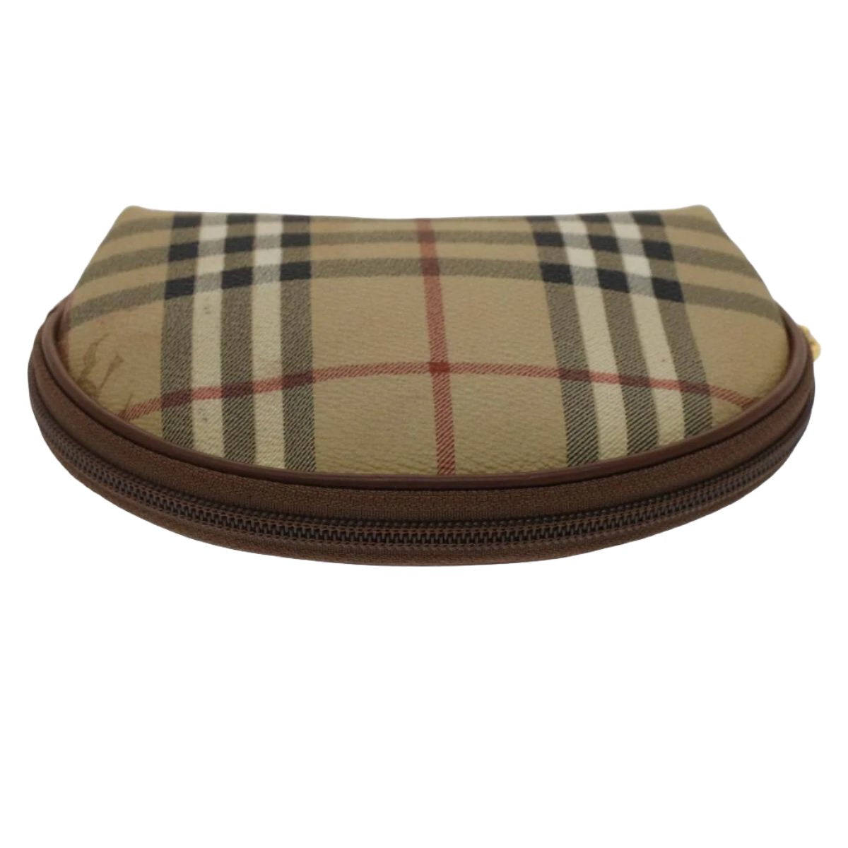 BURBERRY Nova Check Pouch PVC Leather Beige