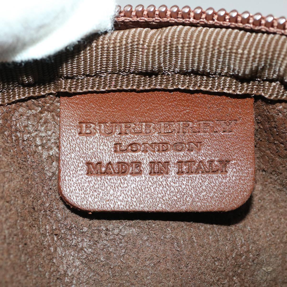 BURBERRY Nova Check Pouch PVC Leather Beige