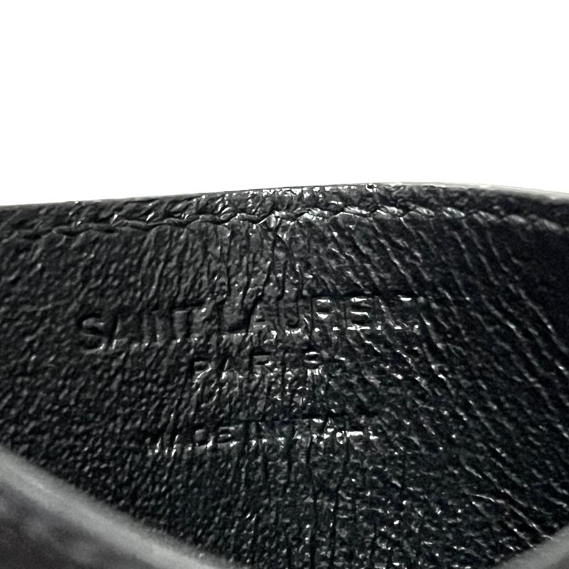 SAINT LAURENT Calfskin Card Case Black