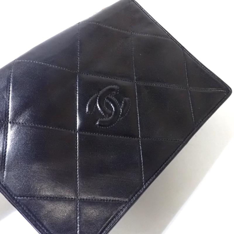 CHANEL Wild Stitch Shoulder Bag Black Lambskin