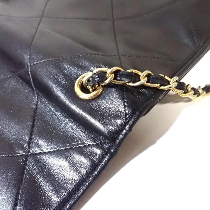 CHANEL Wild Stitch Shoulder Bag Black Lambskin