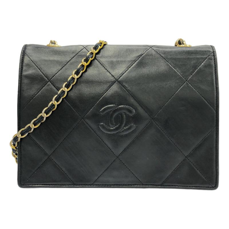 CHANEL Wild Stitch Shoulder Bag Black Lambskin