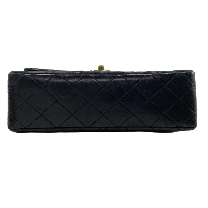 Chanel  Lambskin Quilted Medium Double Flap Black 01