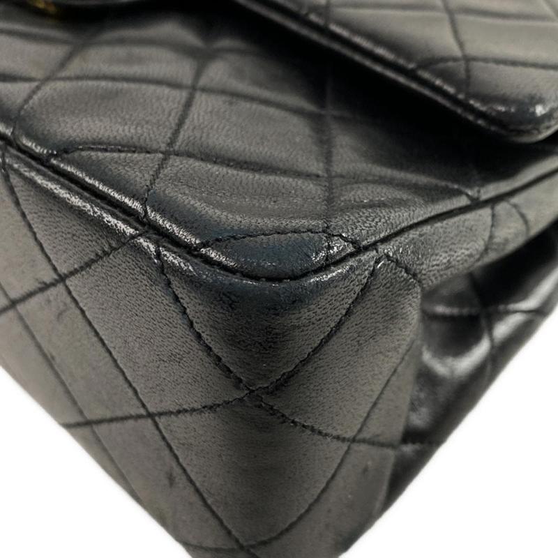 Chanel  Lambskin Quilted Medium Double Flap Black 01