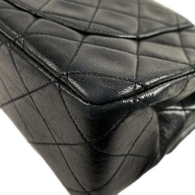 Chanel  Lambskin Quilted Medium Double Flap Black 01