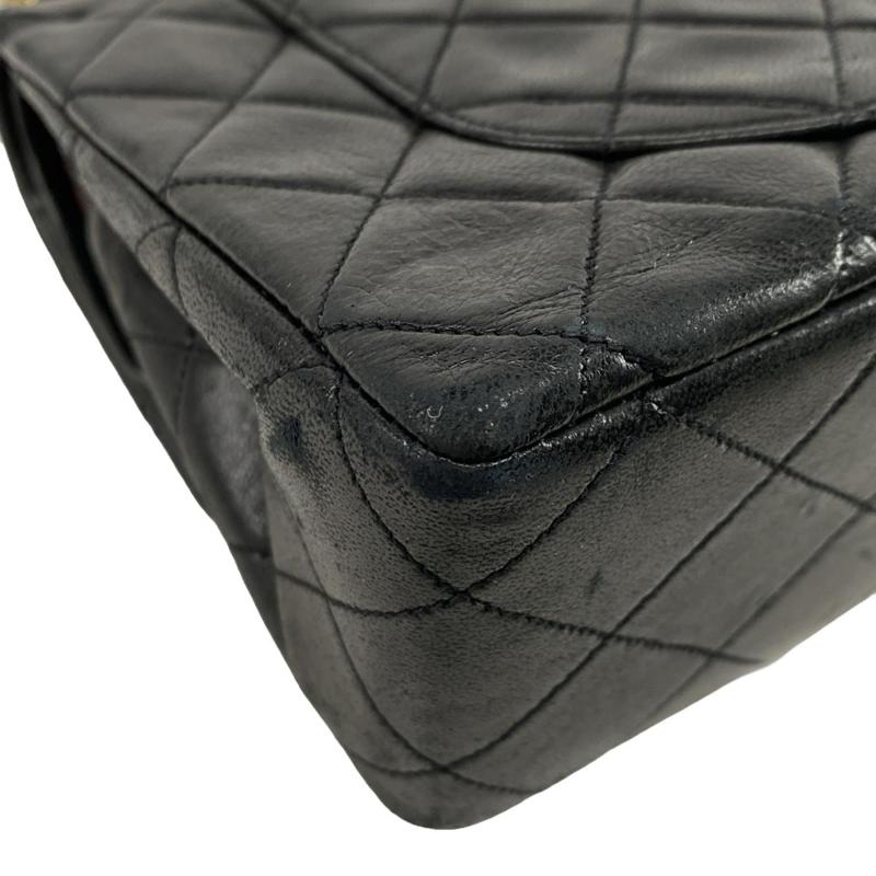 Chanel  Lambskin Quilted Medium Double Flap Black 01