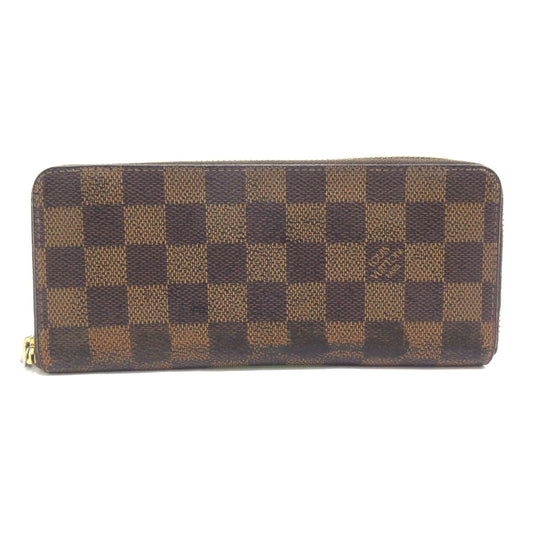 LOUIS VUITTON Damier Ebene Clemence Wallet Rose Ballerine GI0118