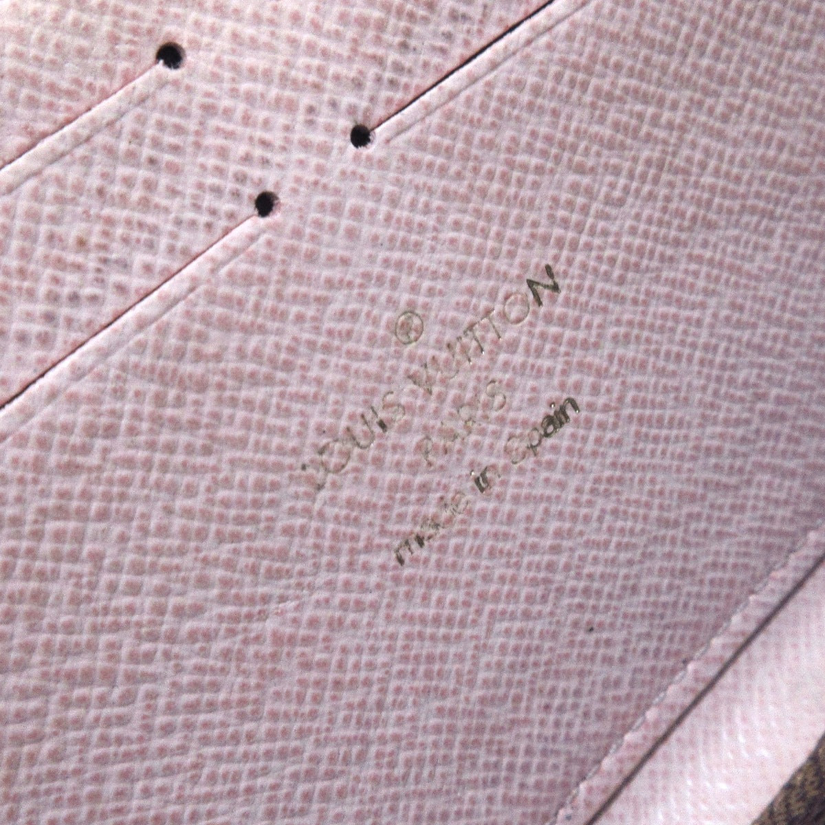 LOUIS VUITTON Damier Ebene Clemence Wallet Rose Ballerine GI0118