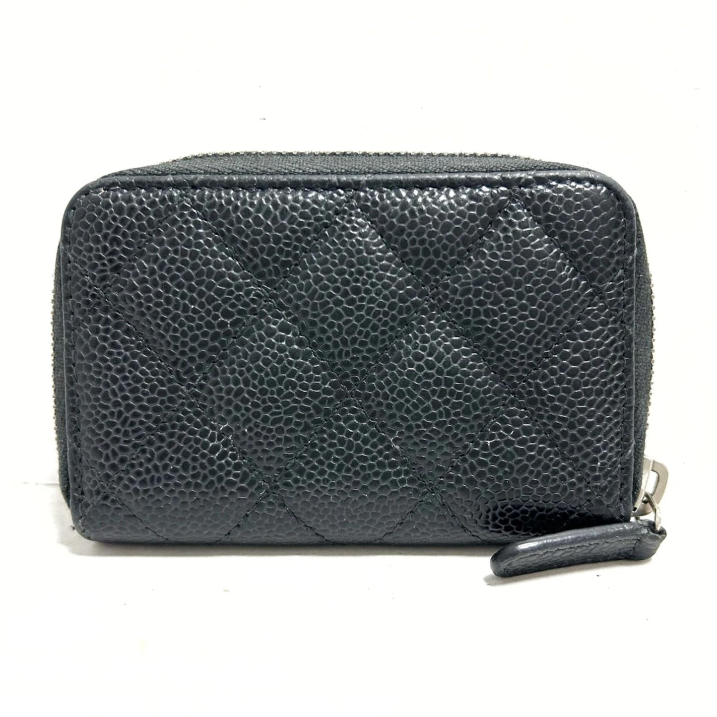 PRE ORDER CHANEL Caviar Quilted Zip Coin Purse Black