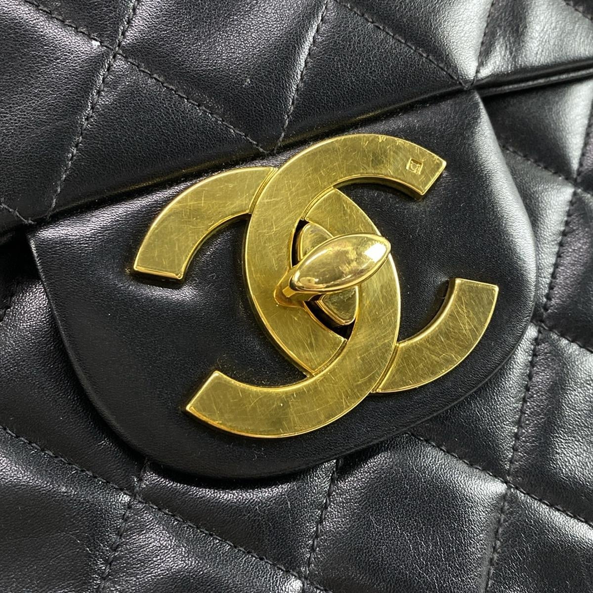 Chanel  Lambskin Quilted Jumbo Single Flap Black 3