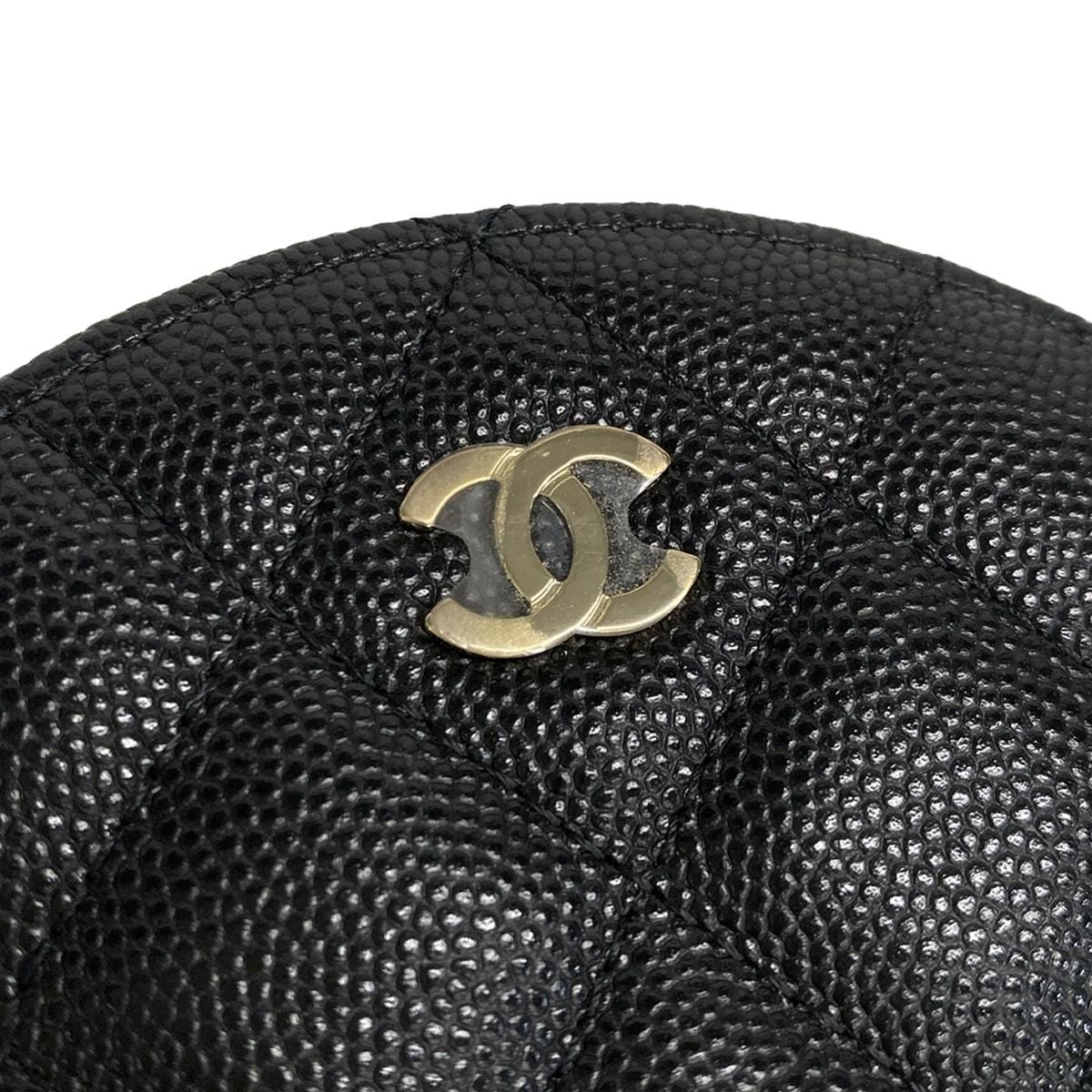 PRE-ORDER Chanel  Caviar Quilted Round Clutch With Chain Black 30*