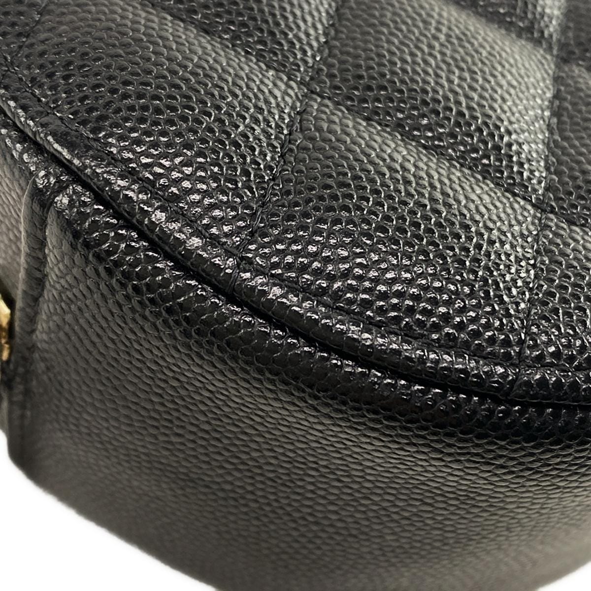 PRE-ORDER Chanel  Caviar Quilted Round Clutch With Chain Black 30*