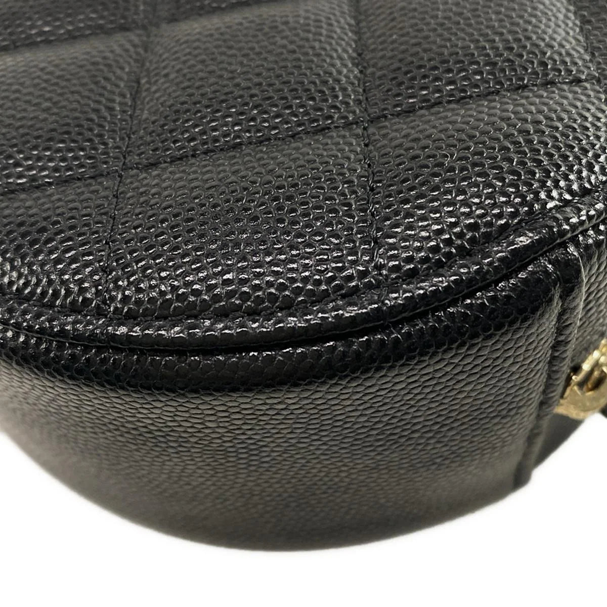 PRE-ORDER Chanel  Caviar Quilted Round Clutch With Chain Black 30*