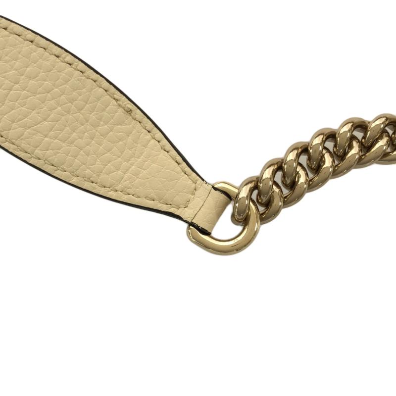 GUCCI  Pebbled Calfskin Medium Soho Chain Shoulder Bag Cream