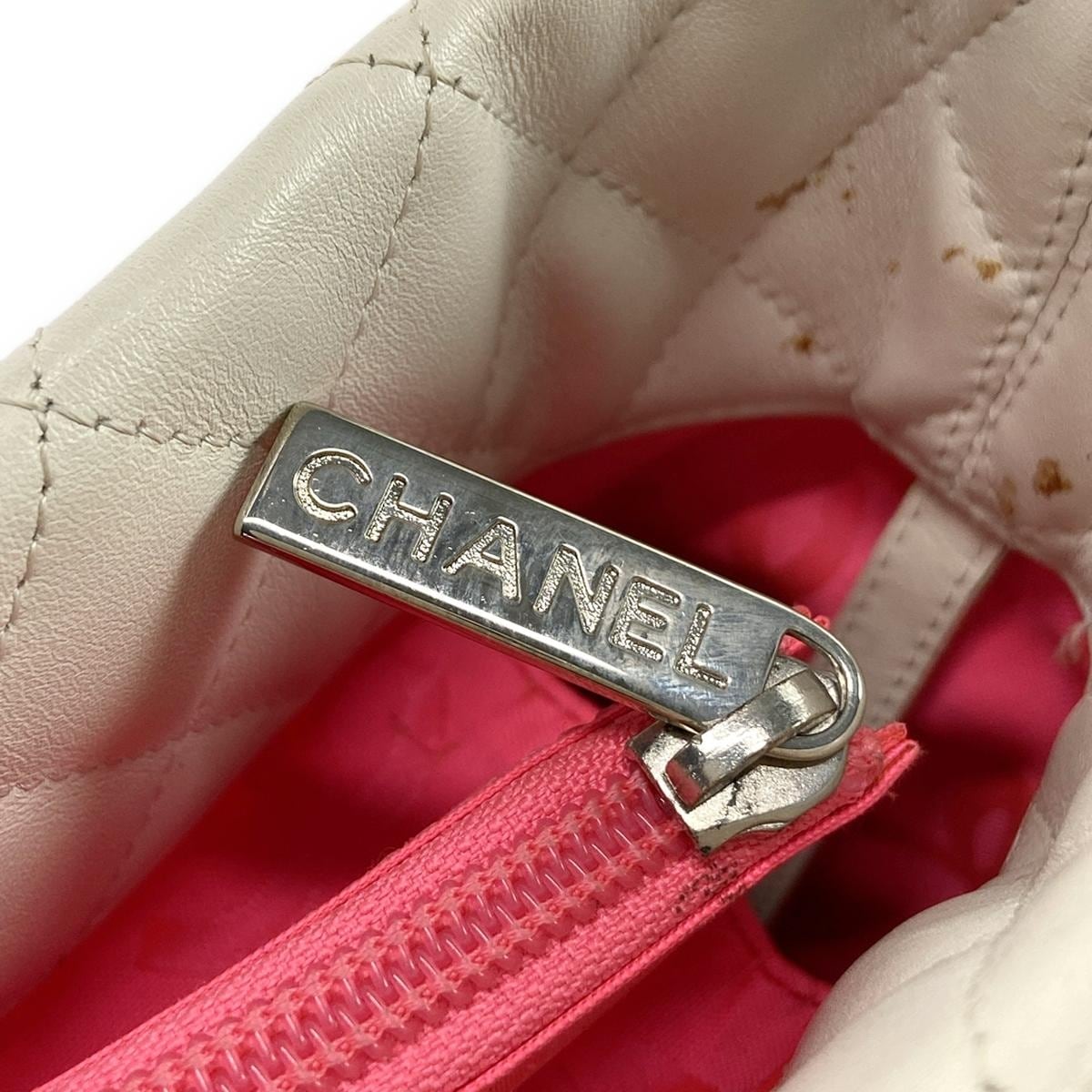 Chanel  Calfskin Quilted Large Cambon Tote White Black 10*