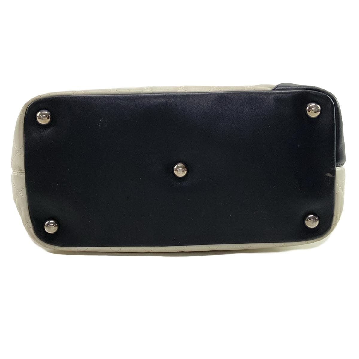 Chanel  Calfskin Quilted Large Cambon Tote White Black 10*