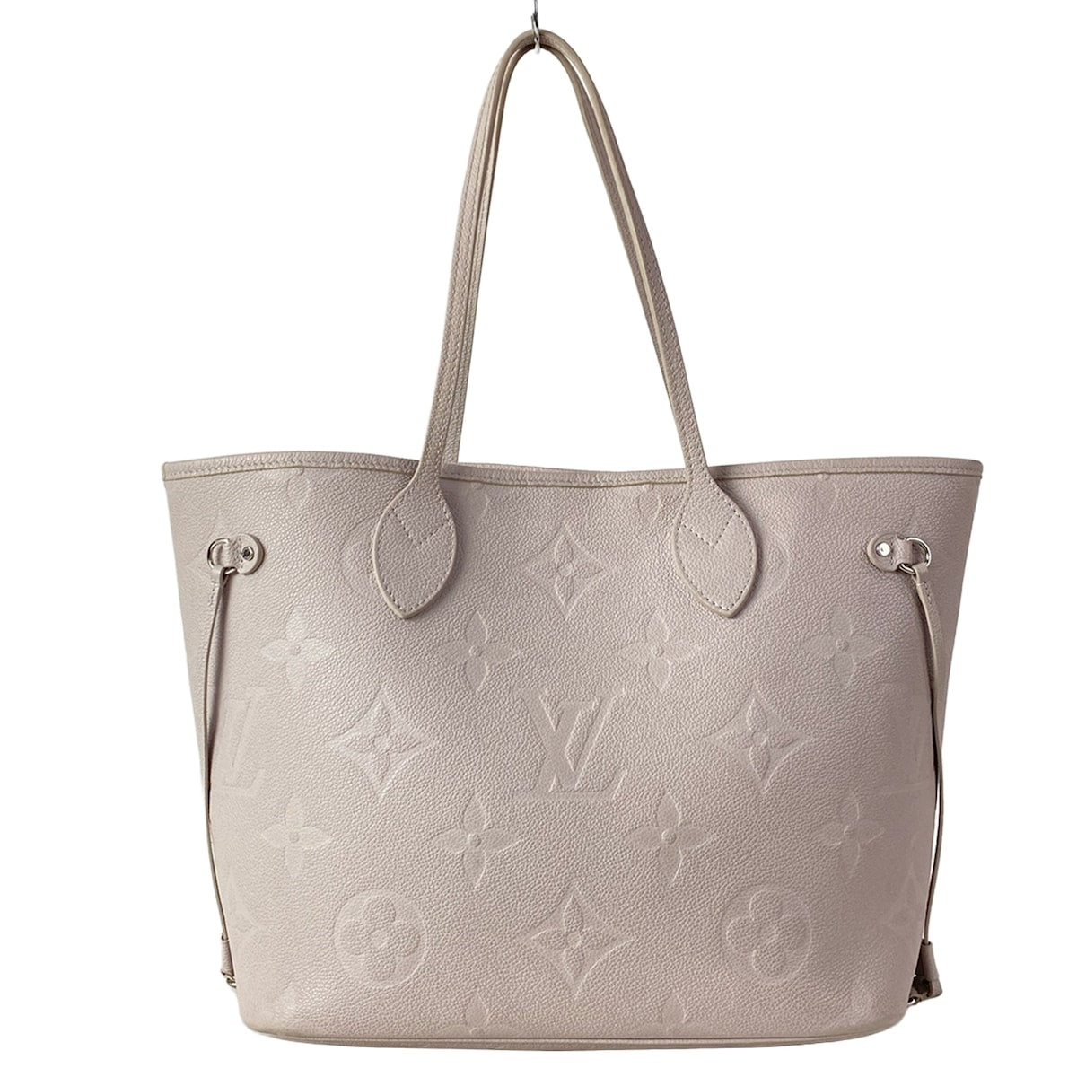 $3050 Louis Vuitton Neverfull MM Empreinte Grey Brume RFID with Pouch 10021314