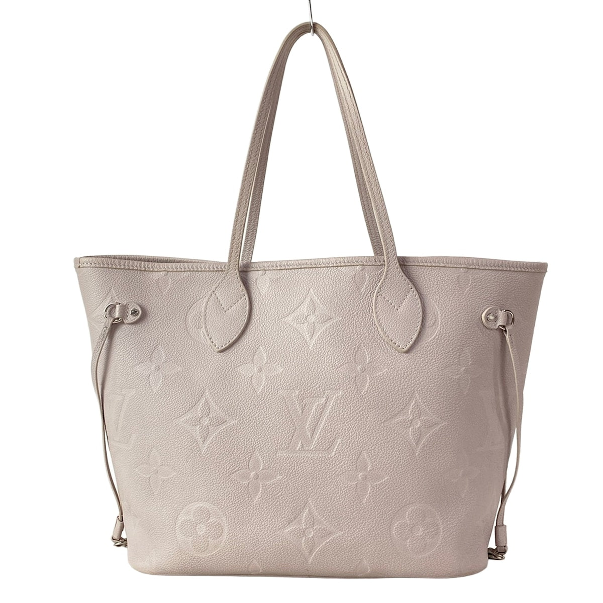 $3050 Louis Vuitton Neverfull MM Empreinte Grey Brume RFID with Pouch 10021314