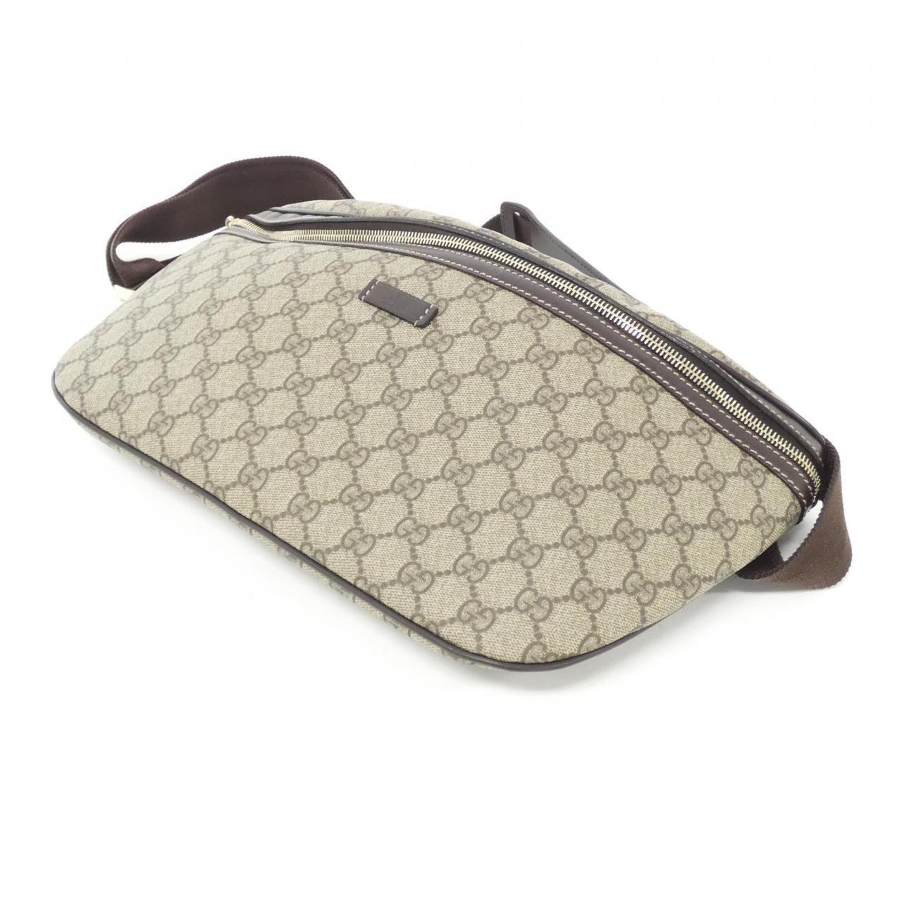 GUCCI  GG Supreme Monogram Belt Bag Dark Brown