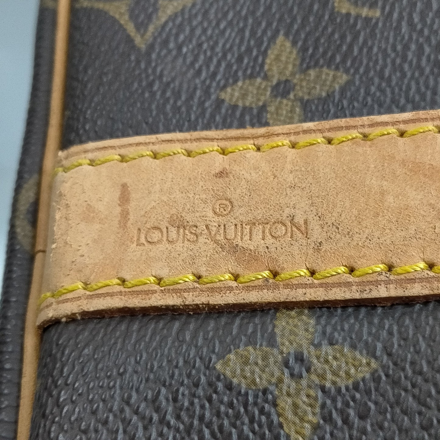 $2650 1991 Louis Vuitton LV Boston Bag Keepall Bandouliere 45 Brown Monogram MI0911