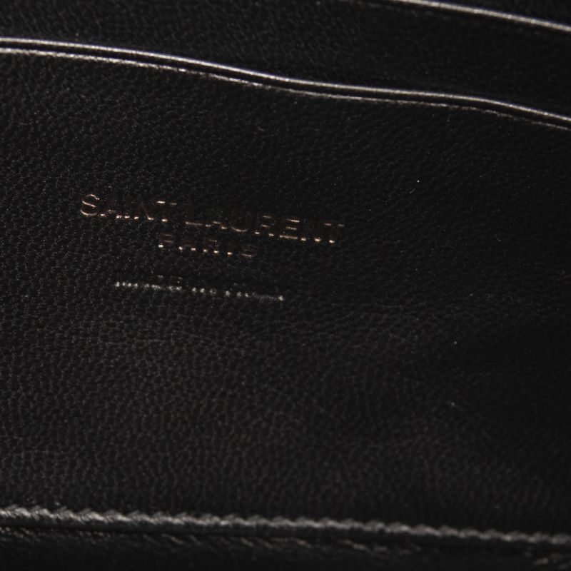 NEW Saint Laurent Matelasse Monogram Mini Lou Camera Bag Black Patent