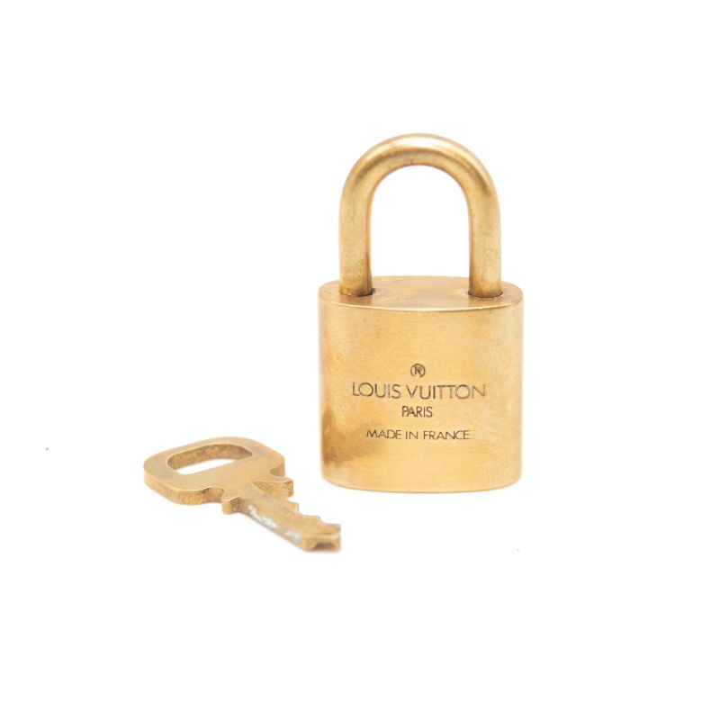 LOUIS VUITTON Brass Lock and Key Set #317