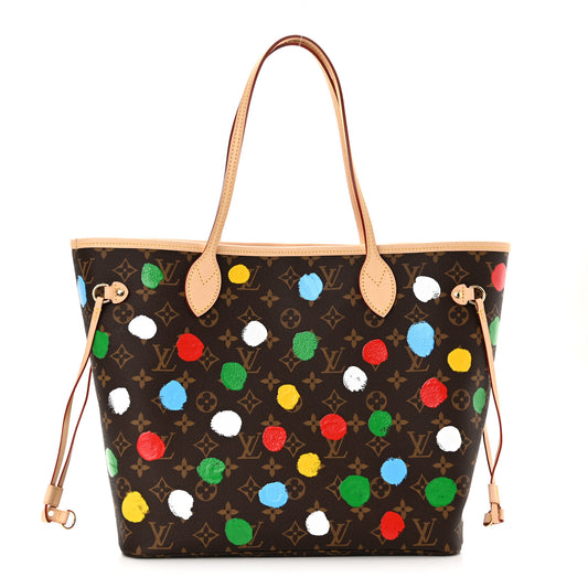 NEW LOUIS VUITTON LV X YK Monogram Painted Dots Neverfull MM