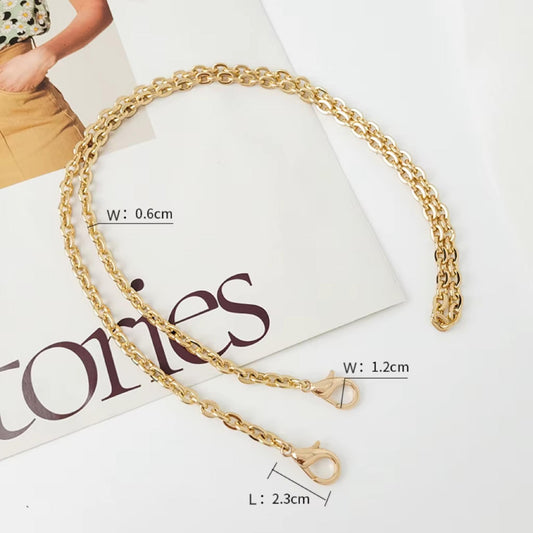 Gold Plated Metal Crossbody Shoulder Strap 110 Cm