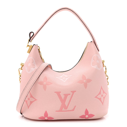 LOUIS VUITTON Empreinte Monogram Giant By The Pool Marshmallow Hobo PM Bouton De Rose
