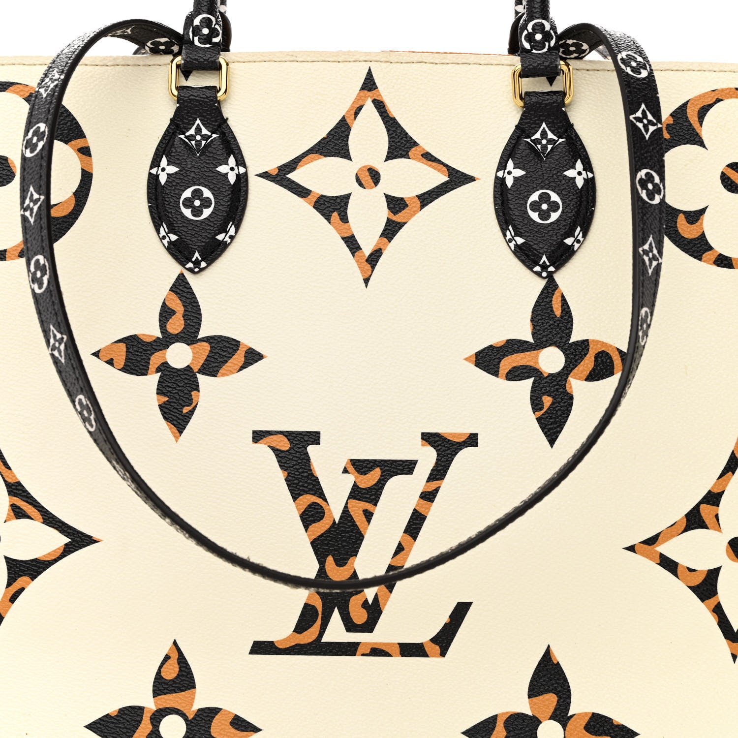 Louis Vuitton, Bags, Louis Vuitton Jungle Onthego Gm Bag Ivory Caramel  Giant Flower Monogram Bag New