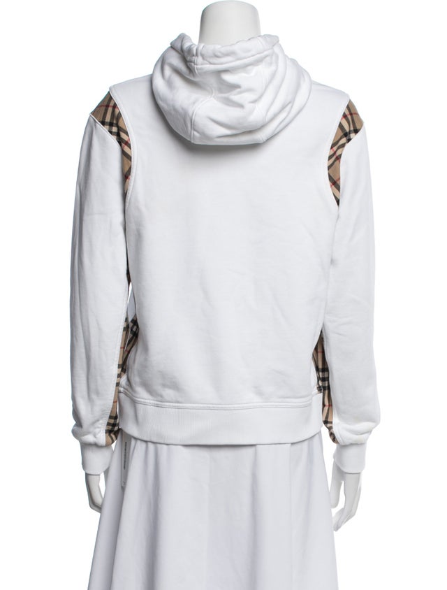 $680 Burberry Plaid Print Crew Neck Hoodie Small Womens