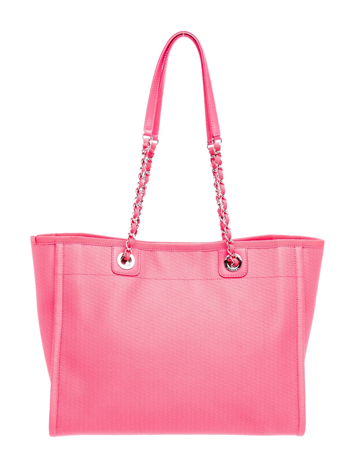 $3500 Chanel  Mixed Fibers Calfskin Medium Deauville Tote Pink Orange