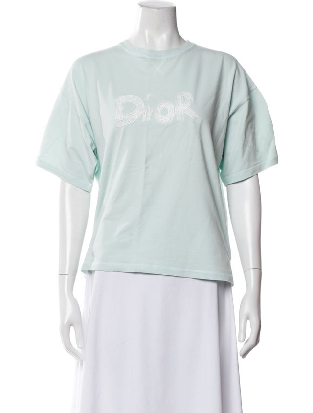 $400 Christian Dior Graphic T-Shirt Size 13 Teal