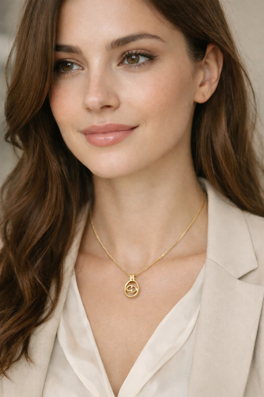 $400 Christian Dior Vintage CD Pendant Necklace