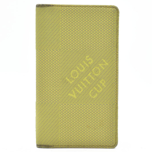 AUCTION $510 Louis Vuitton  Damier Geant Americas Cup Card Holder Wallet Yellow