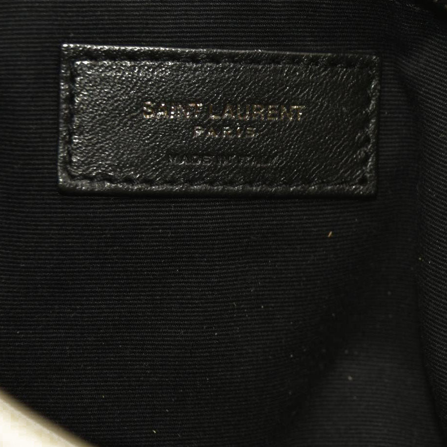 Saint Laurent  Vintage Lambskin Chevron Monogram Large Nolita Crema Soft