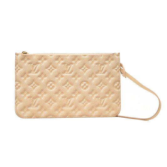 LOUIS VUITTON Empreinte Monogram Summer Stardust Neverfull MM Pochette Beige Clair