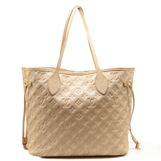 LOUIS VUITTON Empreinte Monogram Summer Stardust Neverfull MM Beige Clair