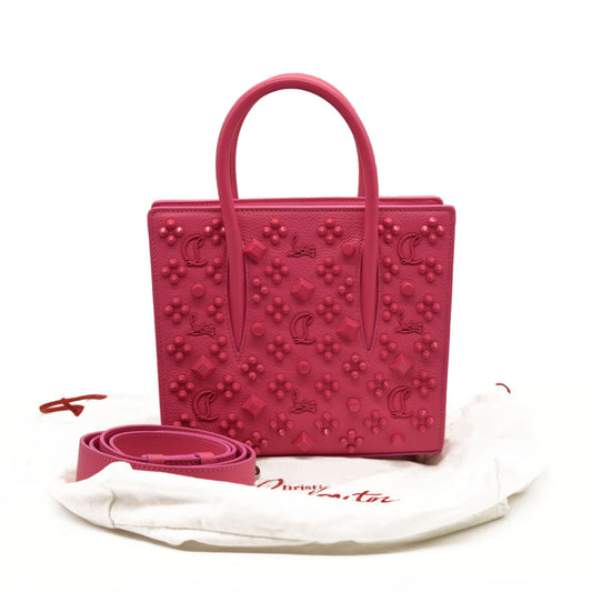 CHRISTIAN LOUBOUTIN  Calfskin Spikes Loubinthesky Mini Paloma Fuchsia