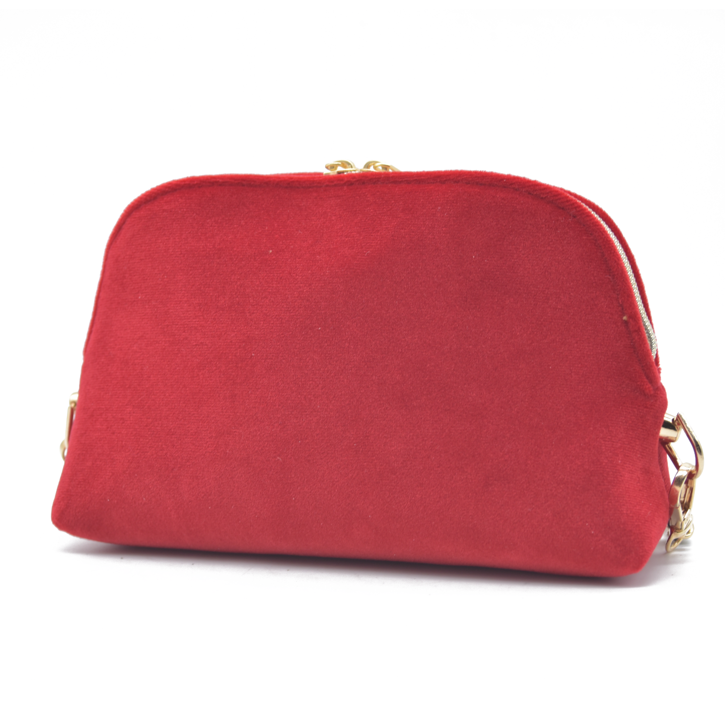 Christian Dior Cosmetic Gold Zipper Makeup Bag Pouch Clutch Red Velvet Modified