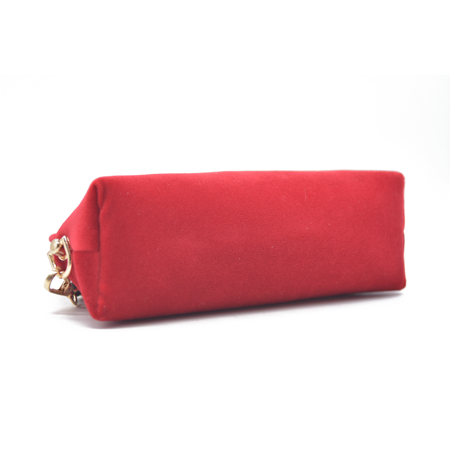 Christian Dior Cosmetic Gold Zipper Makeup Bag Pouch Clutch Red Velvet Modified