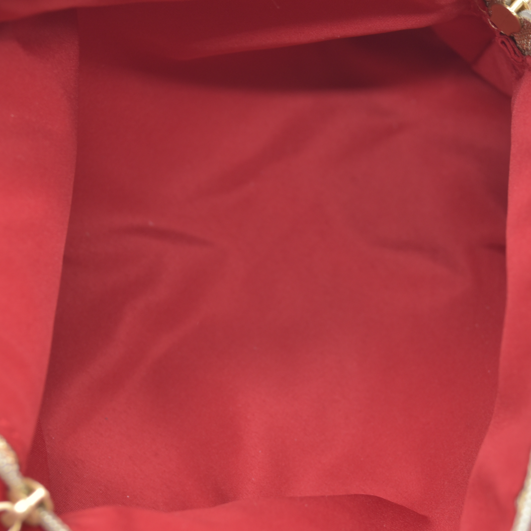 Christian Dior Cosmetic Gold Zipper Makeup Bag Pouch Clutch Red Velvet Modified